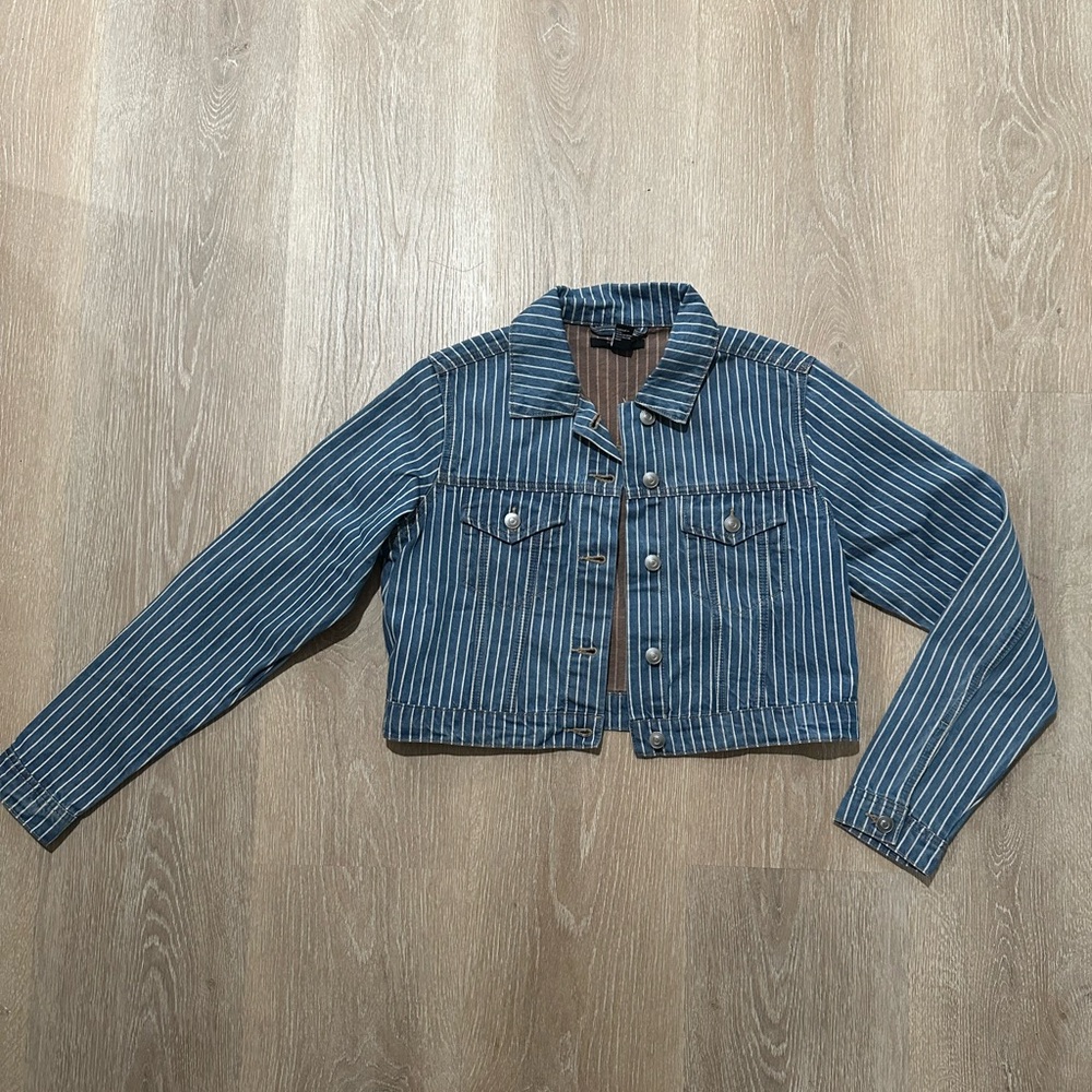 Forever 21 striped denim jacket